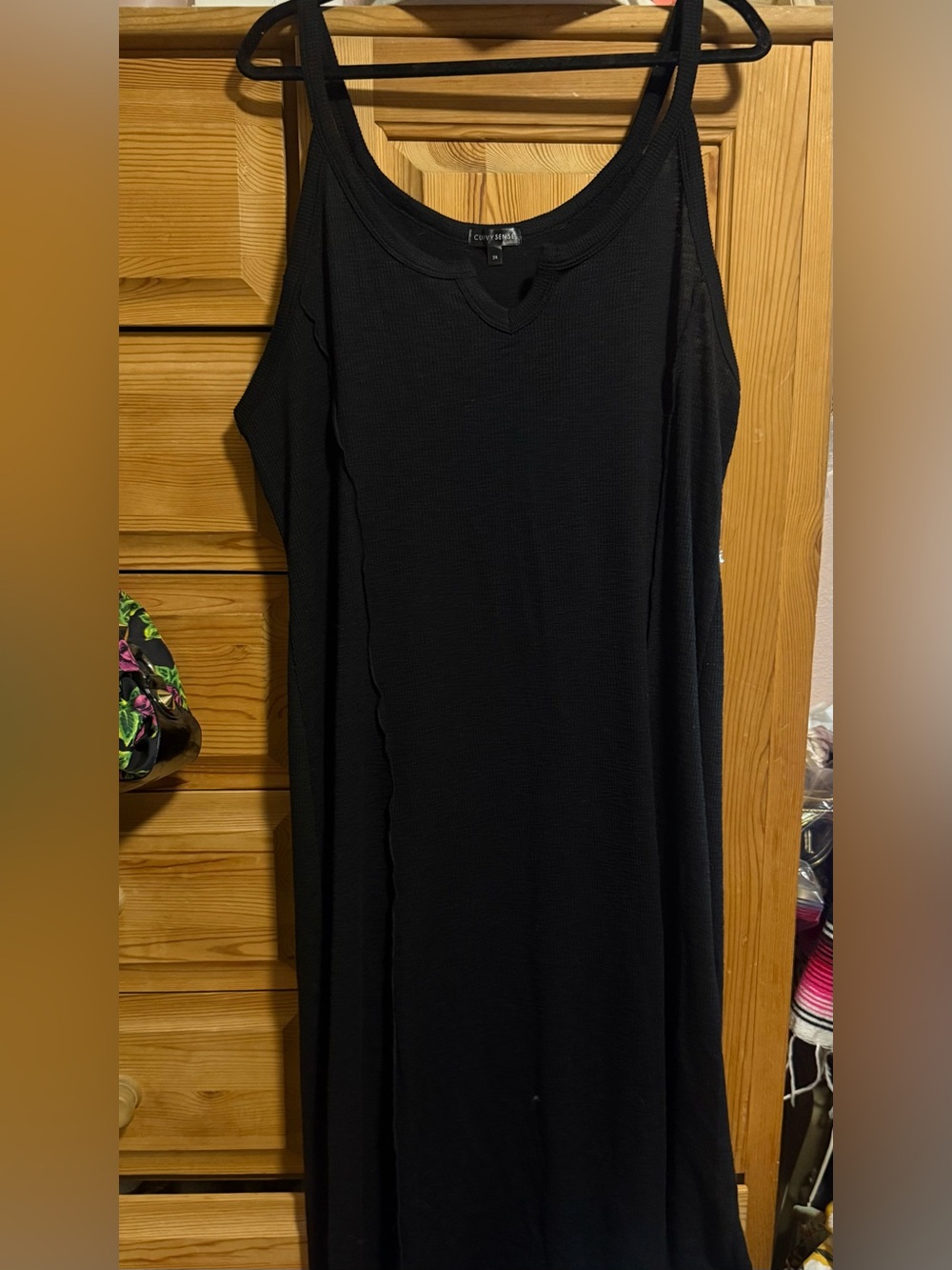 Curvy Sense Merrow Black Tank Maxi Dress